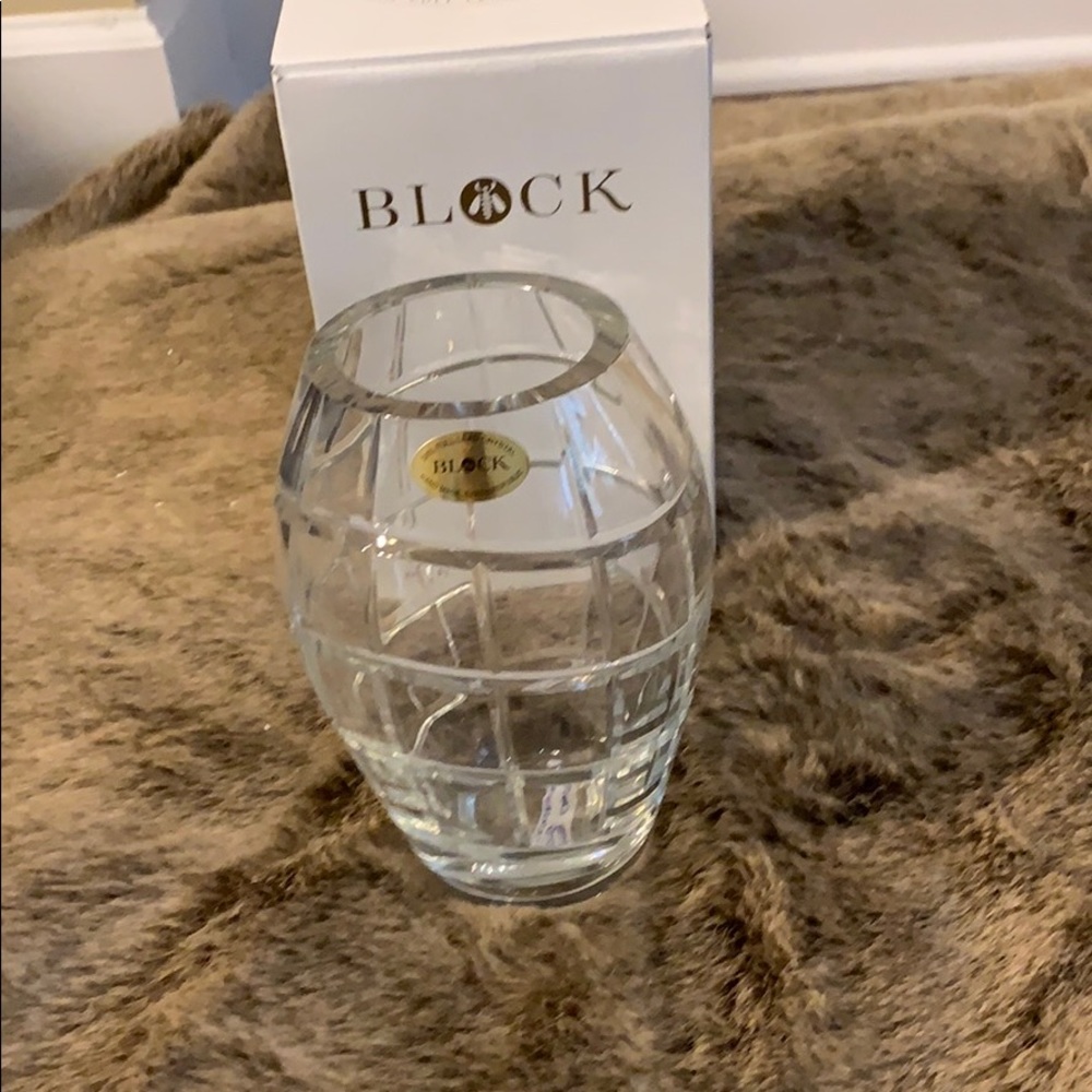 New in box block crystal vase